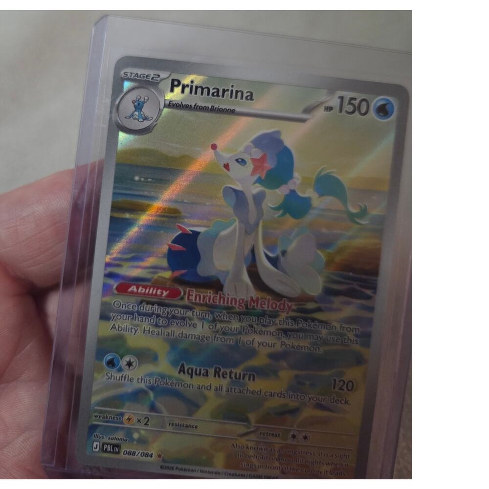 Primarina 088/084 Illustration Rare Pitch Black Pokemon New - Picture 6 of 6